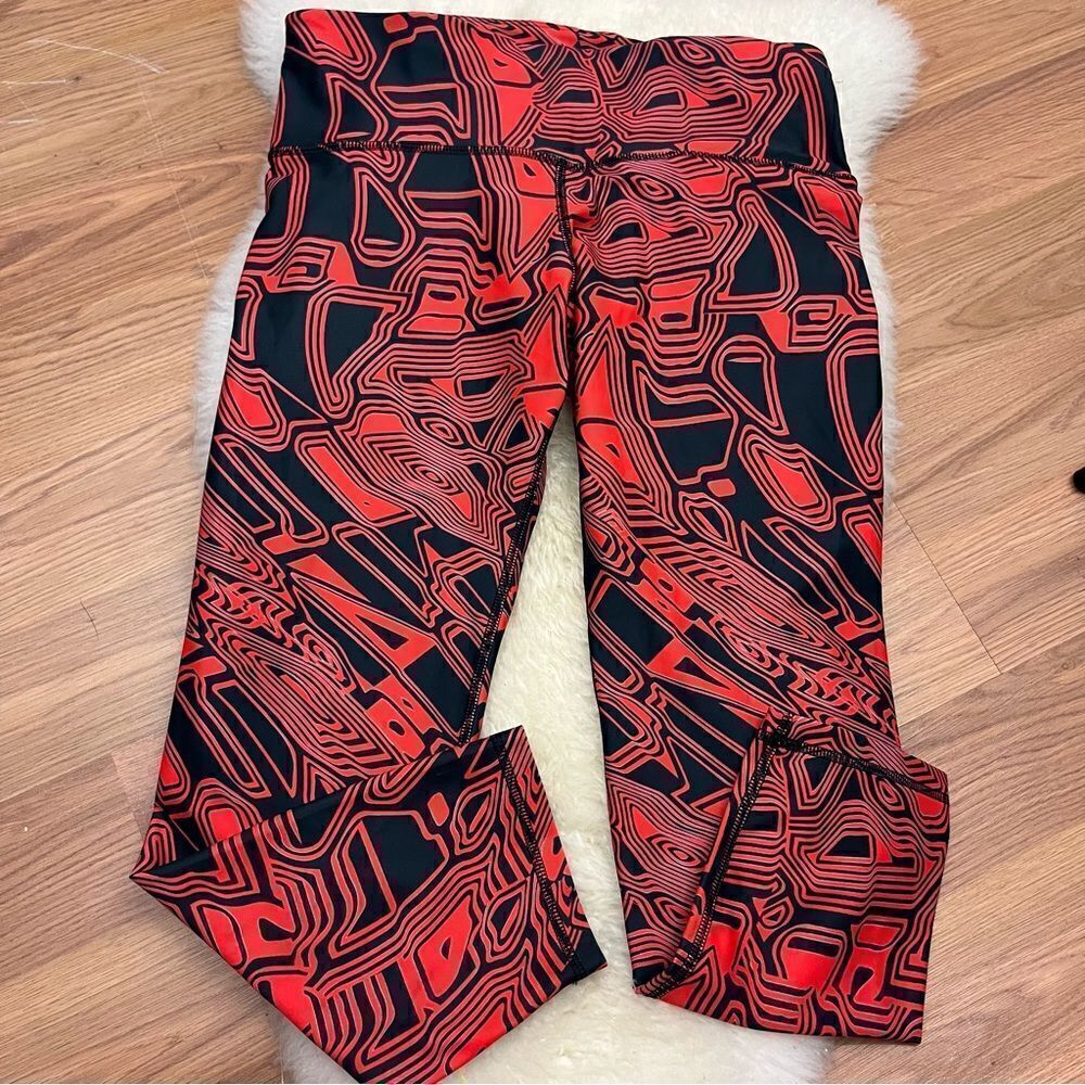 Noli Printed Compression Leggings Cropped Red Black L